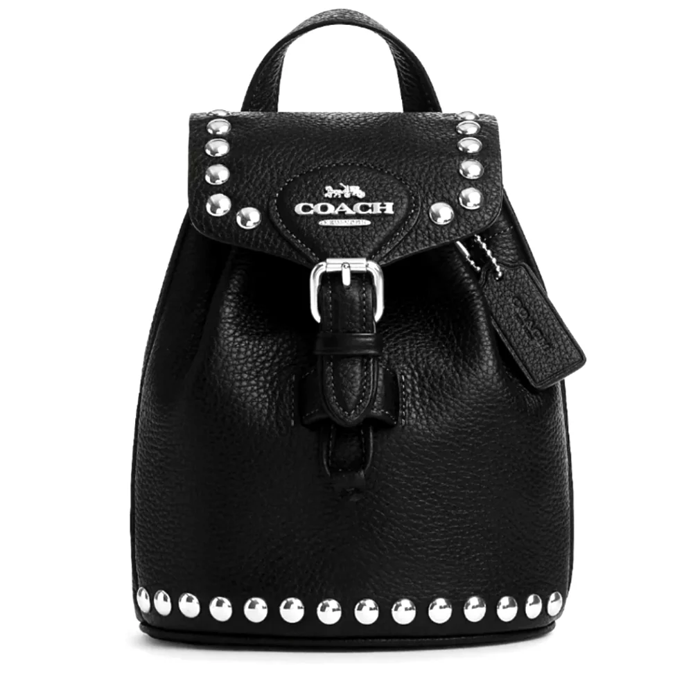 NWT COACH AMELIA CONVERTIBLE BACKPACK WITH RIVETS Black